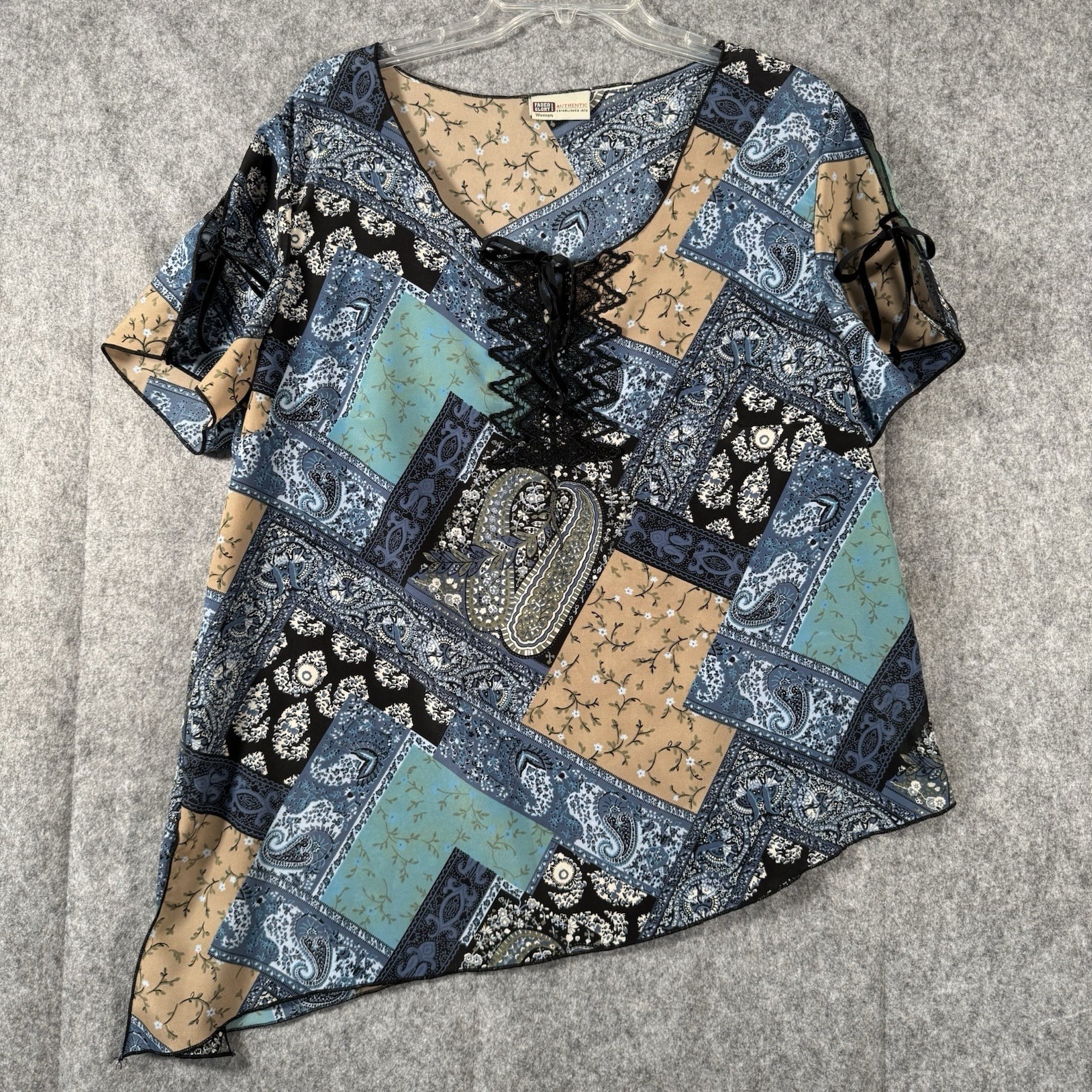Vtg Faded Glory Top Womens 18/20 Fairy Whimsigoth Peasant Aysmmetrical Y2k Artsy